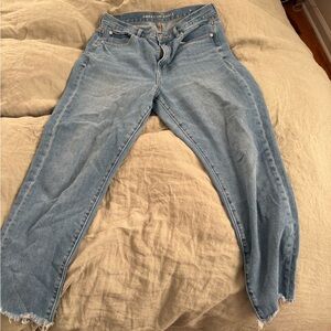 American Eagle Outfitters Women's Light Blue Straight Leg Jeans